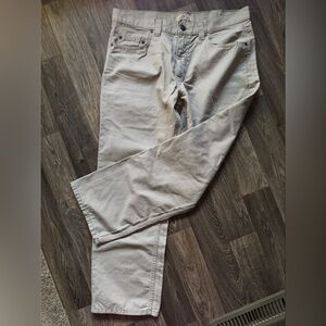 Men's Beige Canvas 5-pocket Relaxed Fit